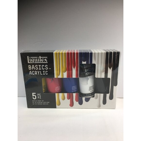 Liquitex Basics Acrylic Paint Set w/ Brushes Palette Knives & Sponge - Picture 4 of 11